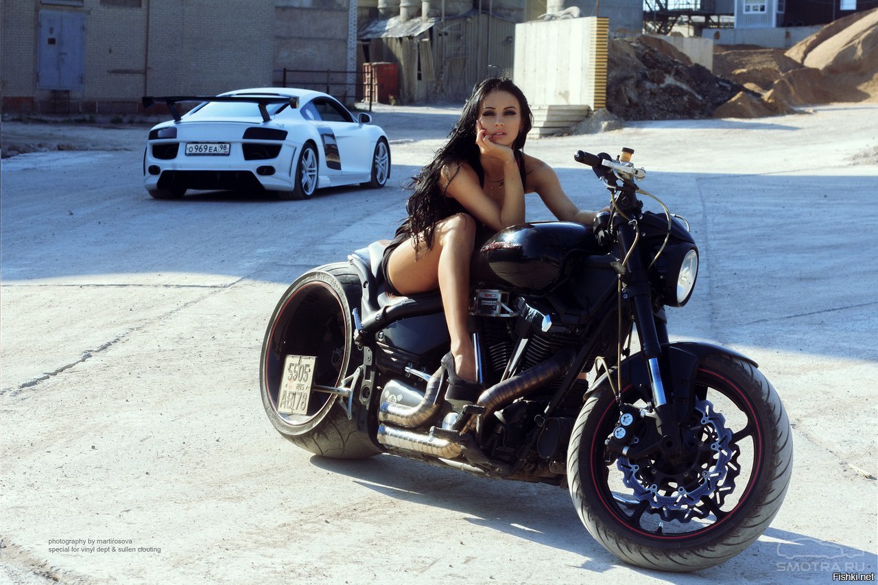 Sexy model Brunettes on a motorcycle in Kermanshah